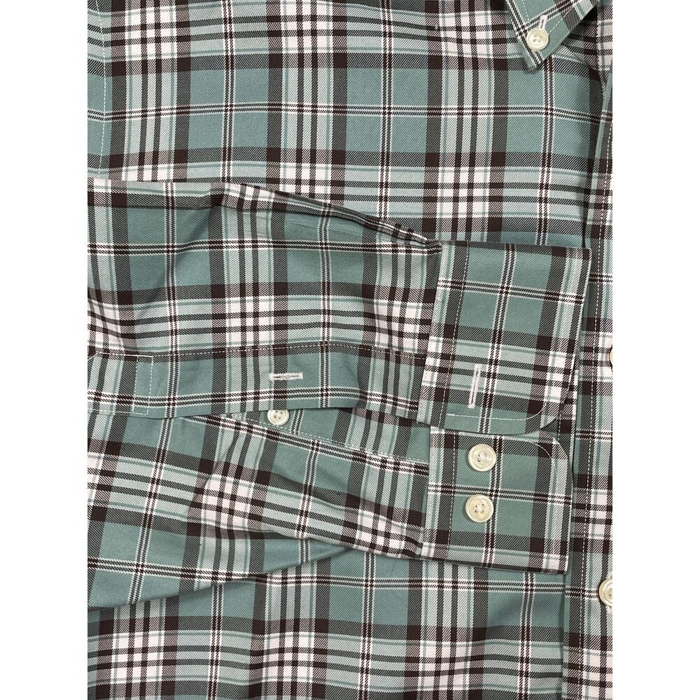 Brooks Brothers Mens Size XL Regent Green Plaid Long Sleeve Button Up Shirt - Picture 11 of 12